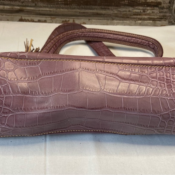 Vintage Tommy Hilfiger Purple Crocodile-Embossed Handbag - Picture 10 of 10